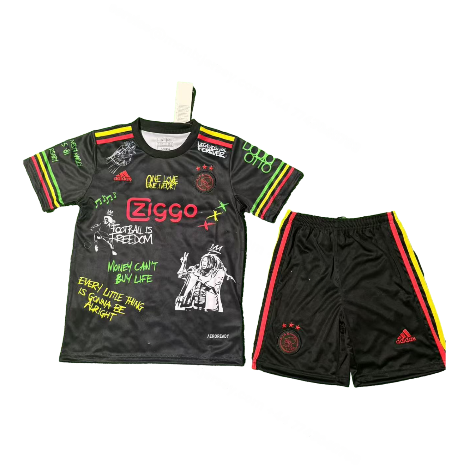 Ajax x B-O-B Marly 25-26 Black Special Kids Kit - Unitedfutballjersey