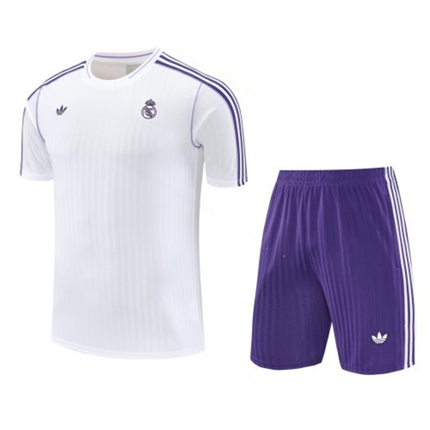 Real Madrid 25-26 Short-Sleeve Training Set - Purple And White Top & Purple Shorts - Unitedfutballjersey