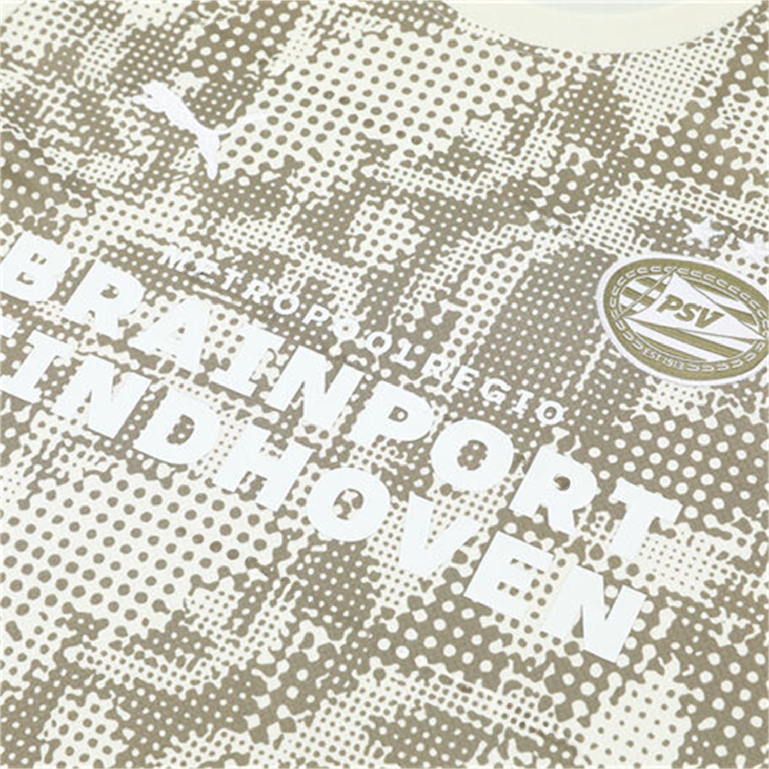 PSV Eindhoven 25-26 Kids Short-Sleeve Training Set - Khaki Top & Black Shorts - Unitedfutballjersey