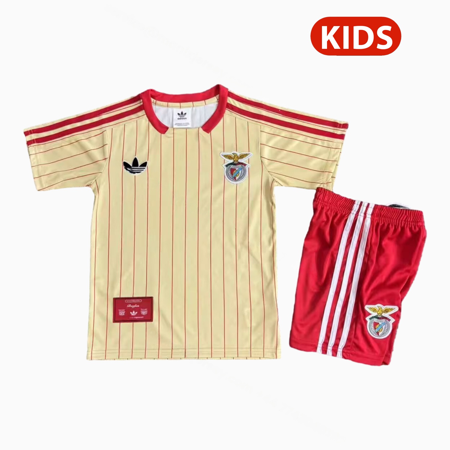 Benfica 25-26 Icon Range Travel Yellow Special Edition Kids Kit - Unitedfutballjersey