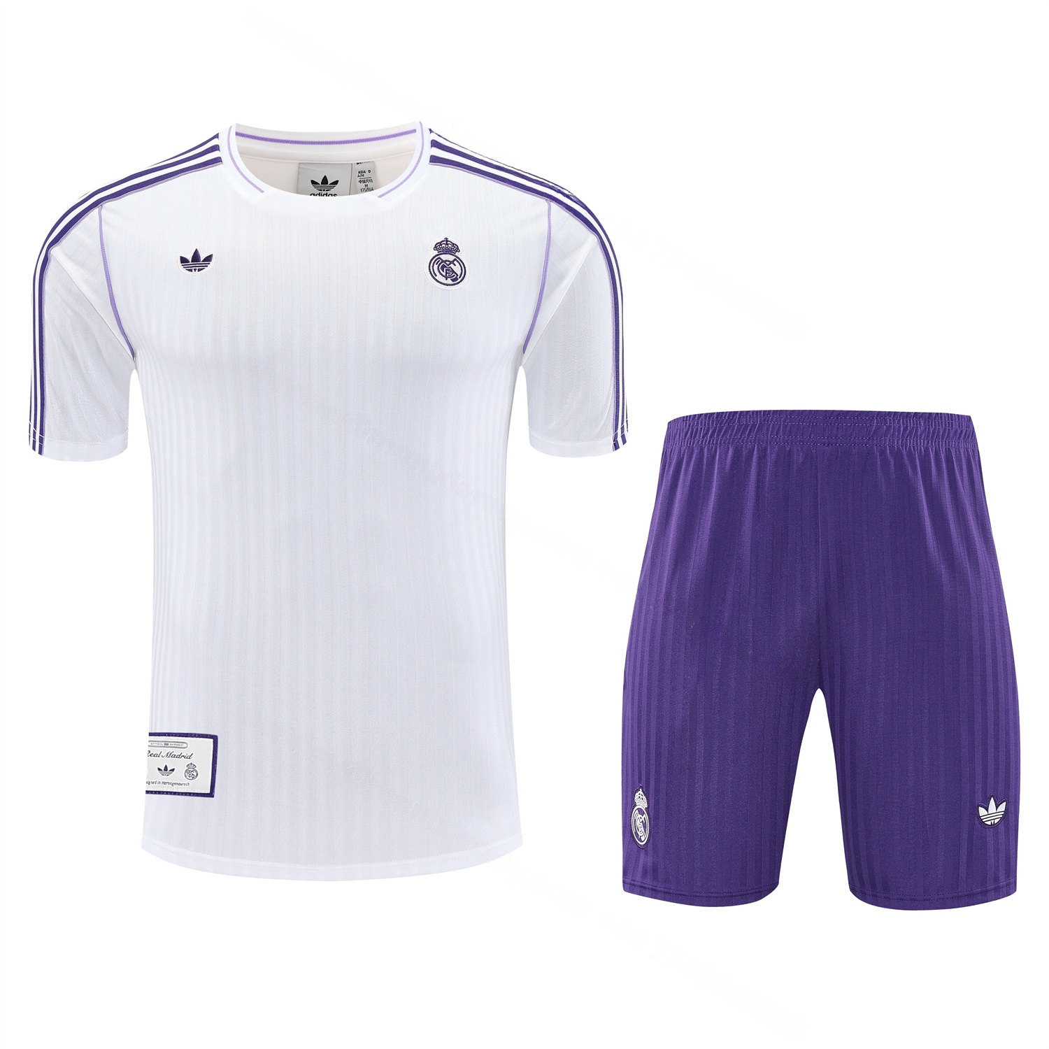 Real Madrid 25-26 Short-Sleeve Training Set - Purple And White Top & Purple Shorts - Unitedfutballjersey