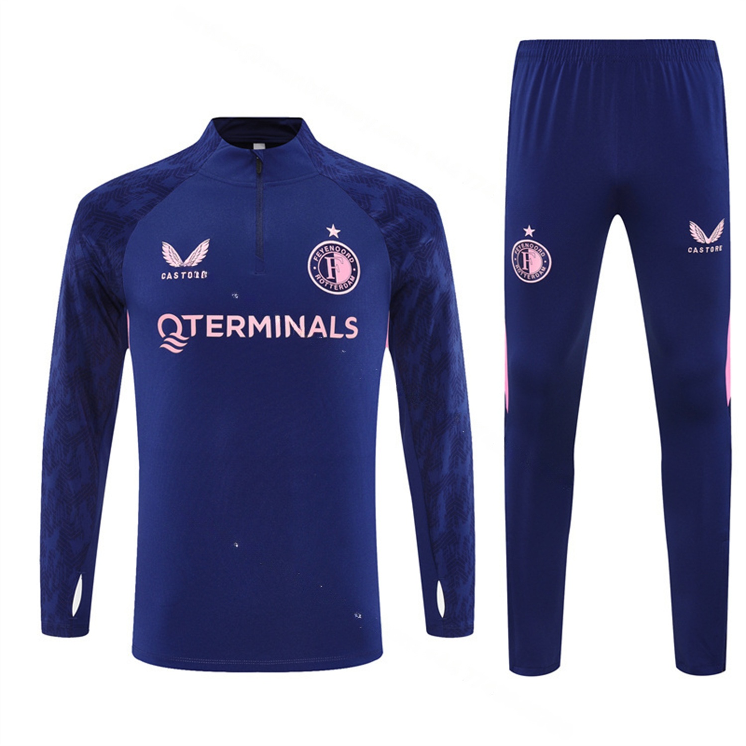 Feyenoord 25-26 Kids Long Sleeve Training Set - Royal Blue Top & Royal Blue Pants - Unitedfutballjersey