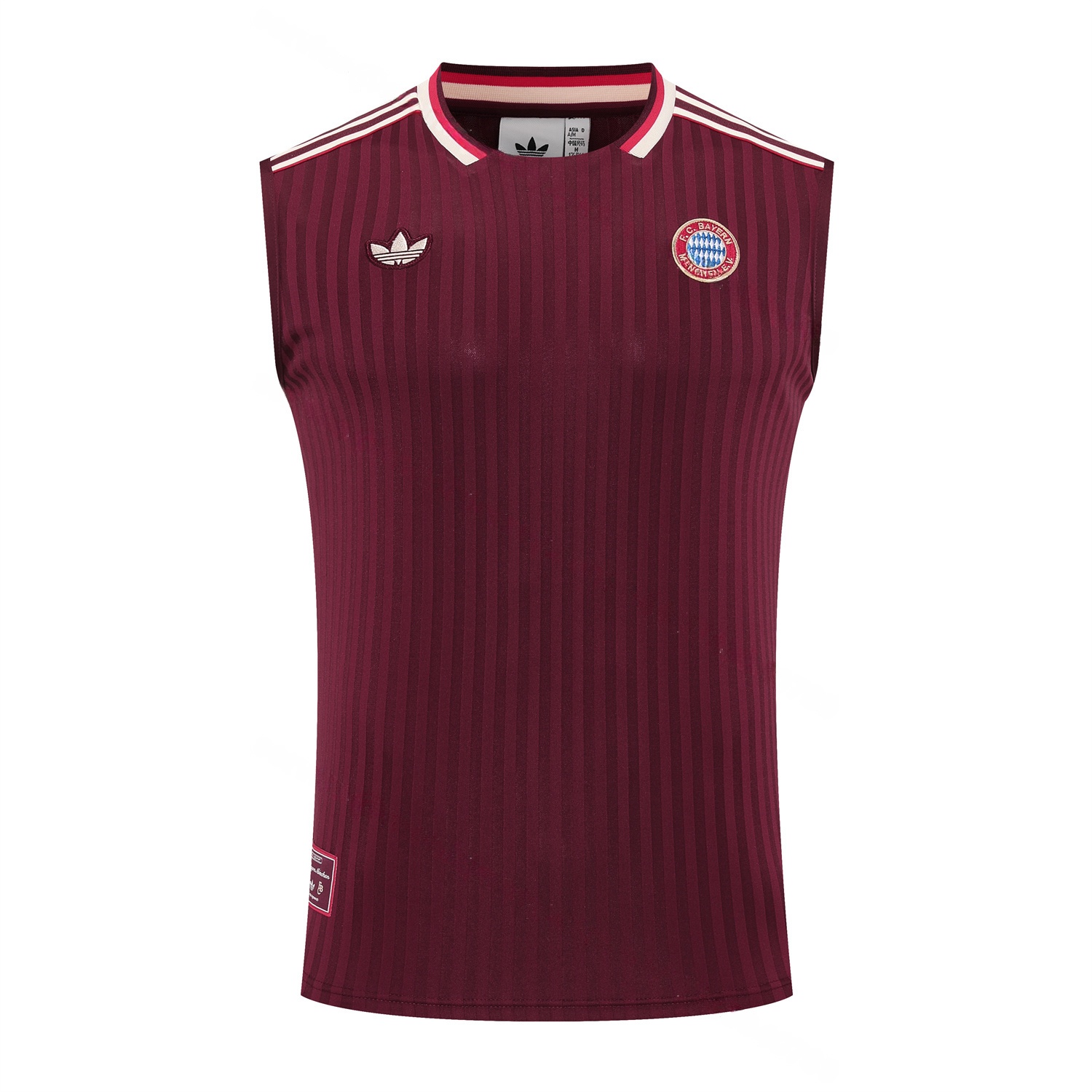 Bayern Munich 25-26 Vest Training Set - Wine Red Lines Vest & Wine Red Lines Shorts - Unitedfutballjersey