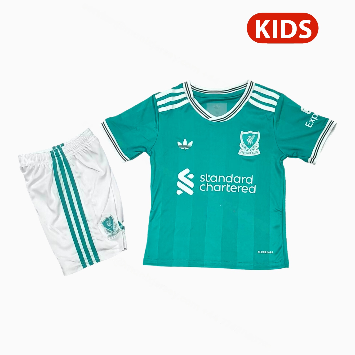 Liver.pool 25-26 Third Green Kids Kit - Unitedfutballjersey