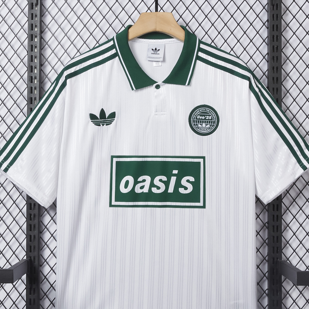 Bohemian 25-26 Oasis Originals Tour Light White Jersey With Number 25 - Fans Version - Unitedfutballjersey