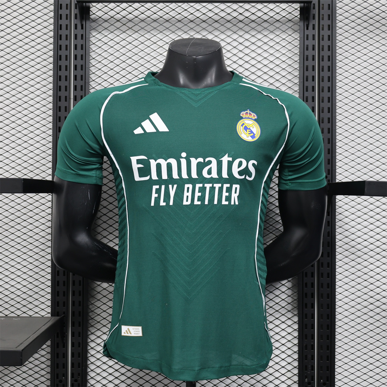 Real Madrid 25-26 Green With White Lines Special Jersey - Player Version - Unitedfutballjersey