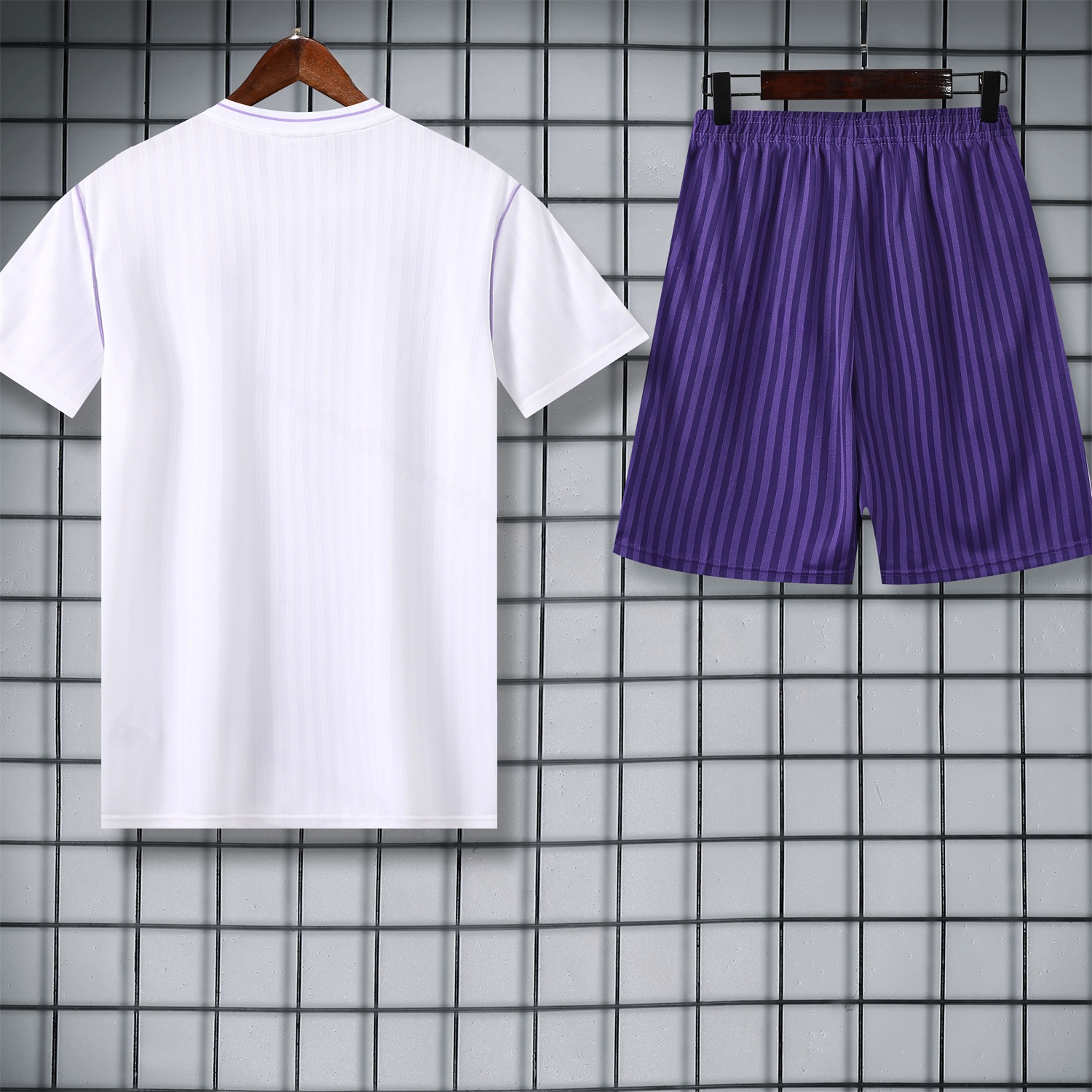 Real Madrid 25-26 Short-Sleeve Training Set - Purple And White Top & Purple Shorts - Unitedfutballjersey