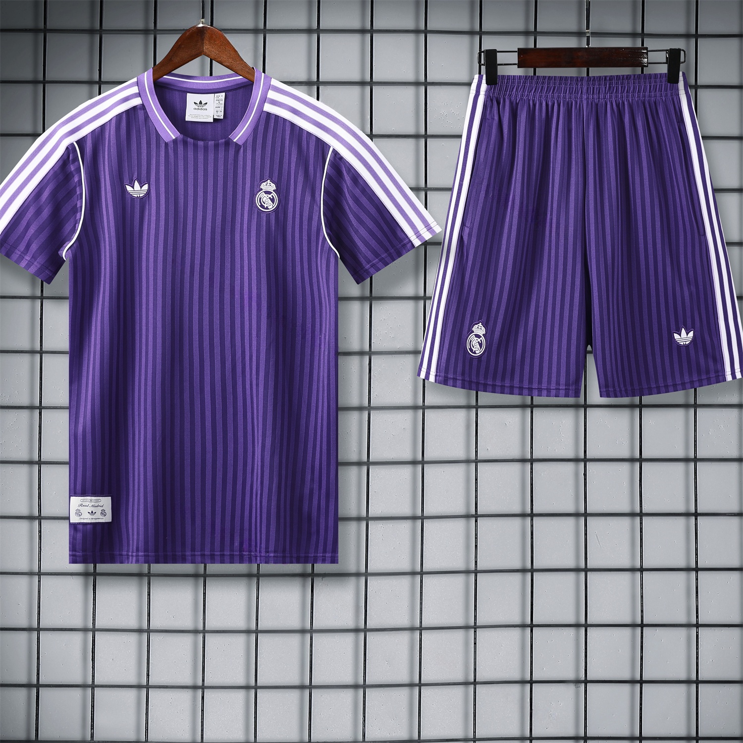 Real Madrid 25-26 Short-Sleeve Training Set - Pure Purple Top & Purple Shorts - Unitedfutballjersey