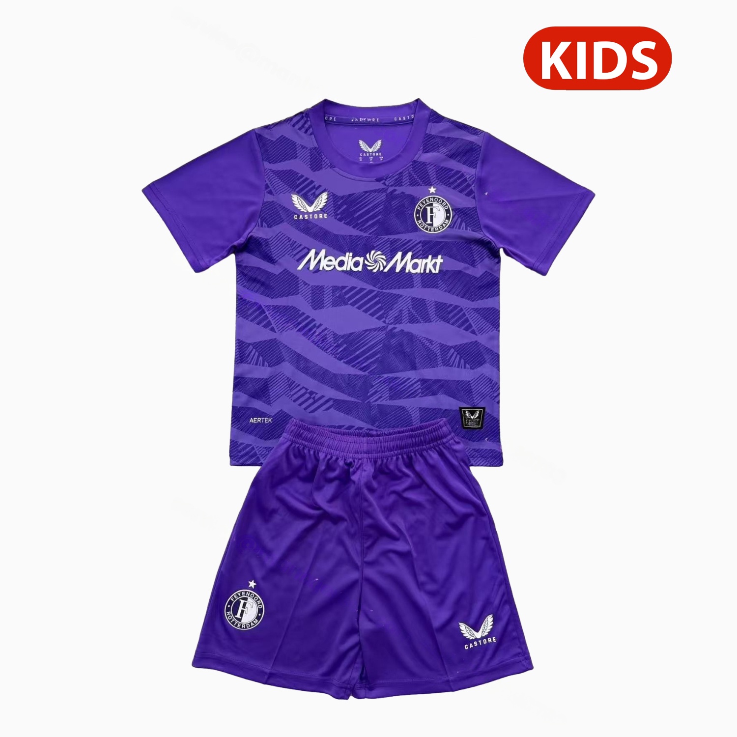 Feyenoord 25-26 Purple Goalkeeper Kids Kit - Unitedfutballjersey