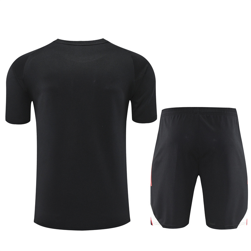 Liver.pool 25-26 Short-Sleeve Training Set - Black Top & Black Shorts - Unitedfutballjersey