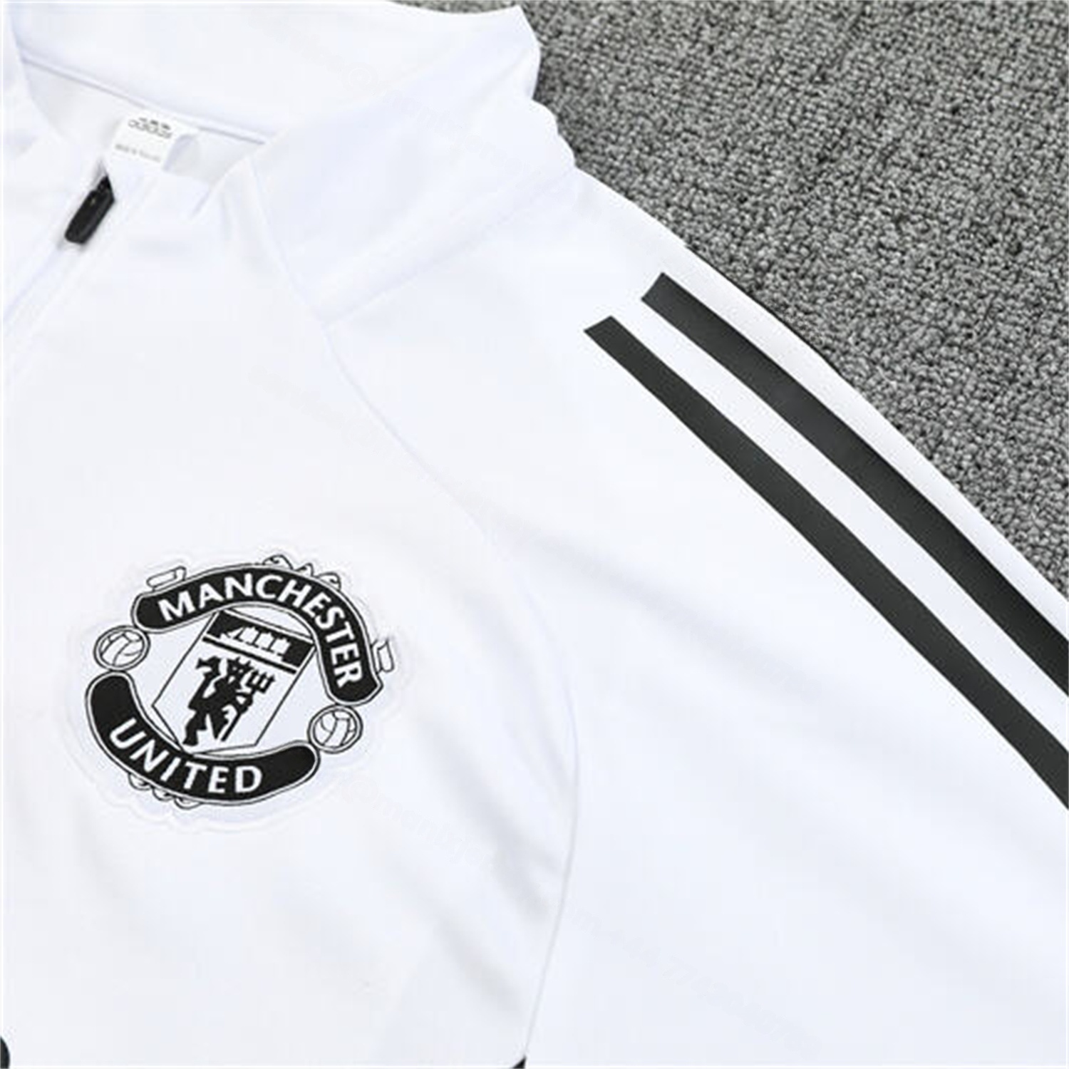 Manchester United 25-26 Long Sleeve Training Set - White Top & Black Pants - Unitedfutballjersey