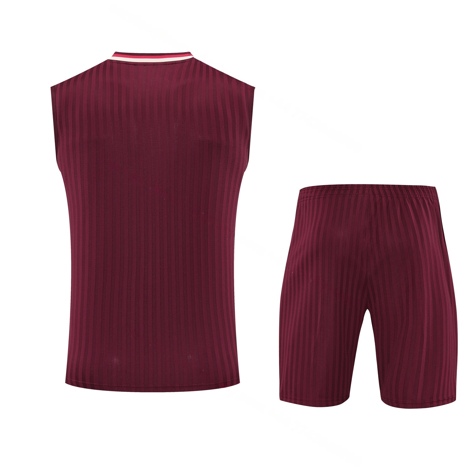 Bayern Munich 25-26 Vest Training Set - Wine Red Lines Vest & Wine Red Lines Shorts - Unitedfutballjersey