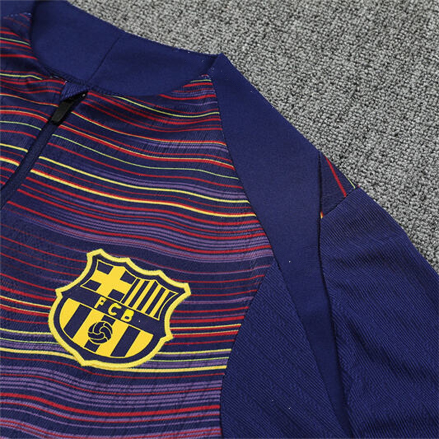 Barcelona 25-26 Kids Long Sleeve Training Set - Purple Camouflage Top & Blue Pants - Unitedfutballjersey