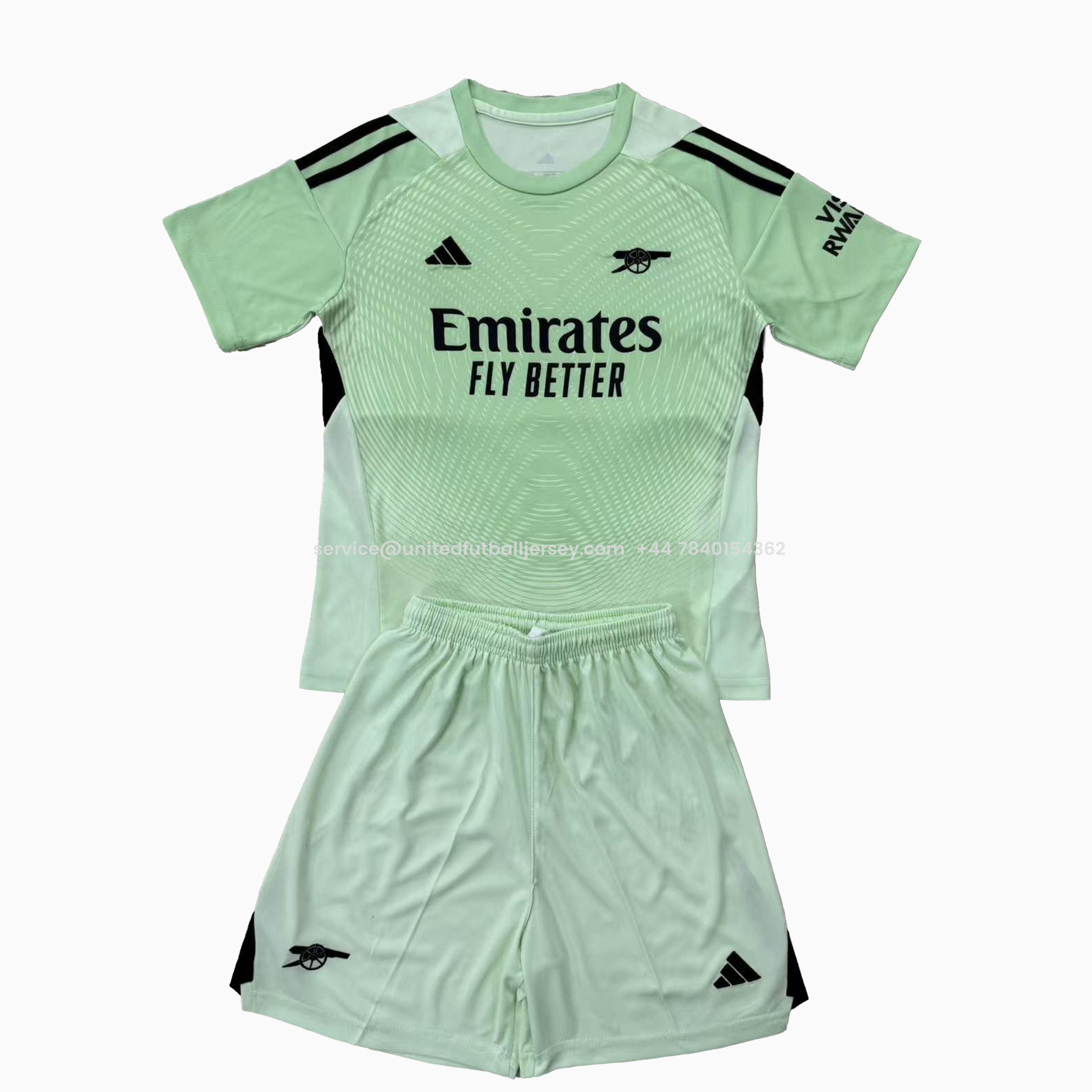 Arsenal 25-26 Light Green Goalkeeper Men's Adult Jersey Set - Fans Version - Unitedfutballjersey