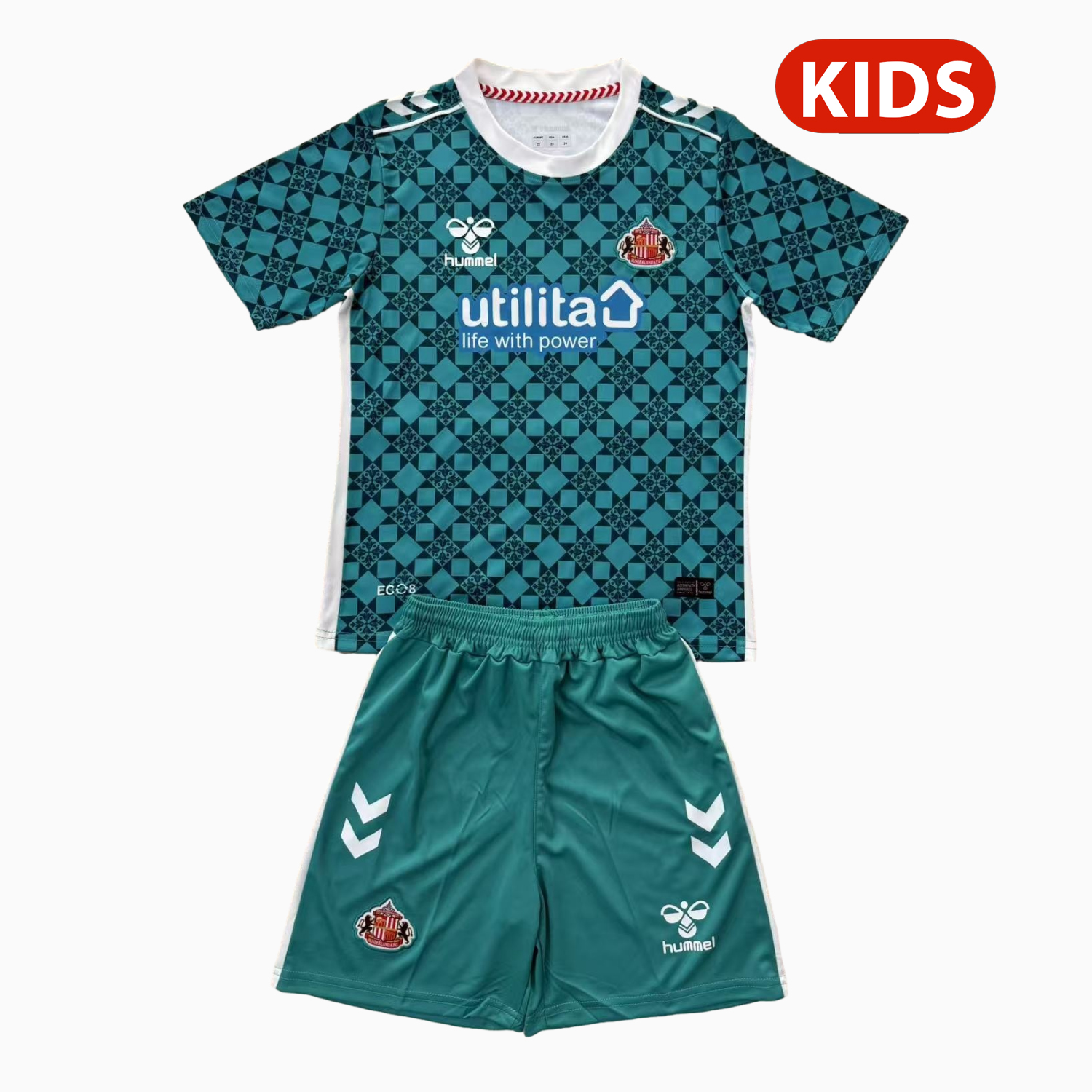 Sunderland 25-26 Green Goalkeeper Kids Kit - Unitedfutballjersey