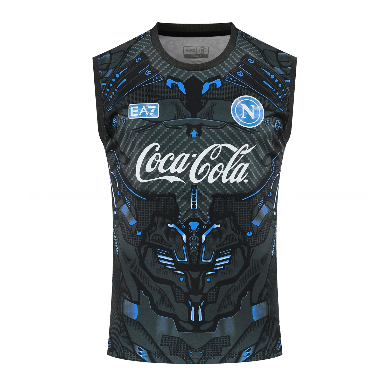 Napoli 25-26 Vest Training Set - Black Mecha Vest & Black Shorts - Unitedfutballjersey