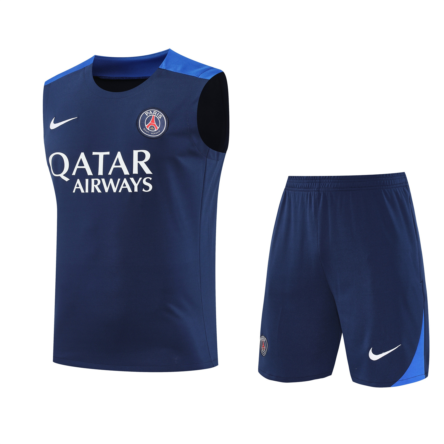 Paris Saint-Germain PSG 25-26 Vest Training Set - Royal Blue Vest & Royal Blue Shorts - Unitedfutballjersey