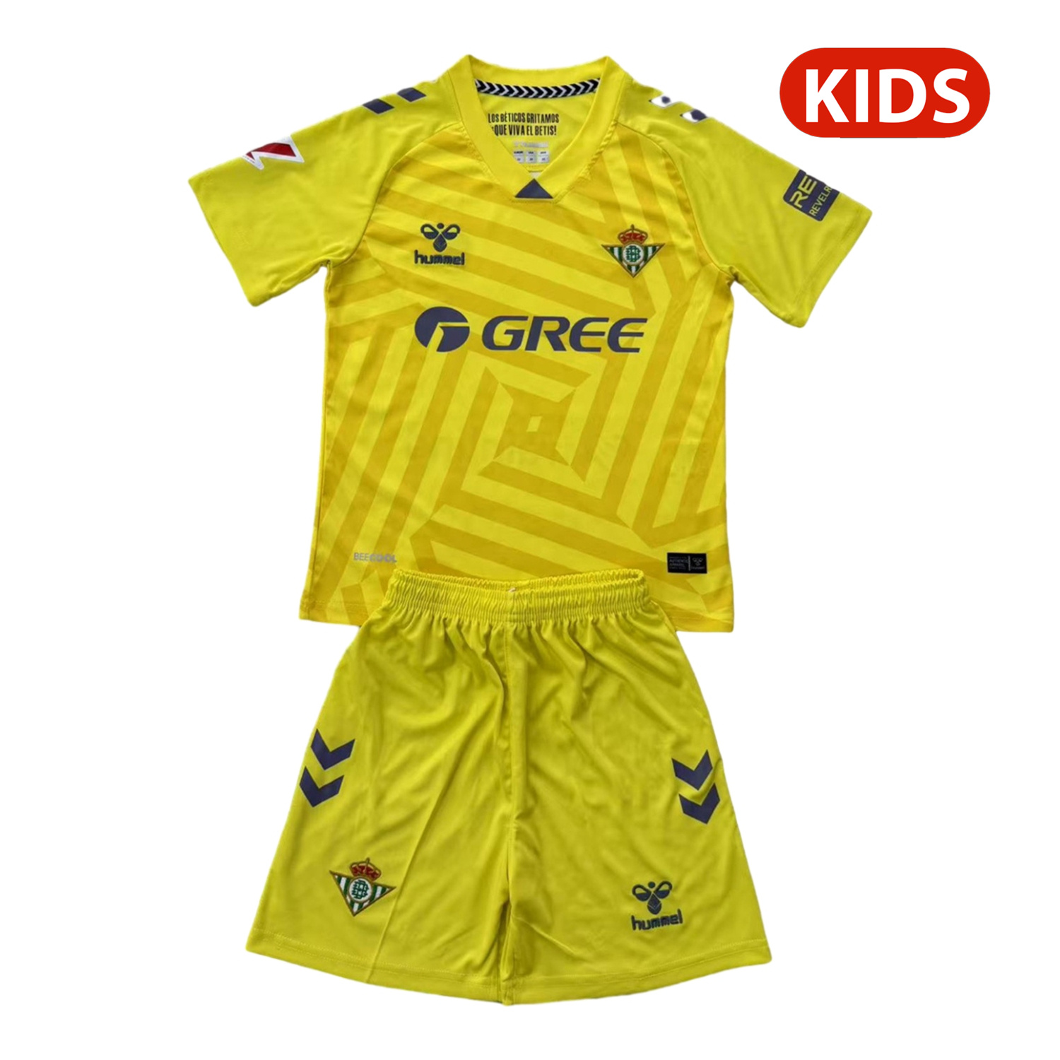 Real Betis 25-26 Yellow Goalkeeper Kids Kit - Unitedfutballjersey
