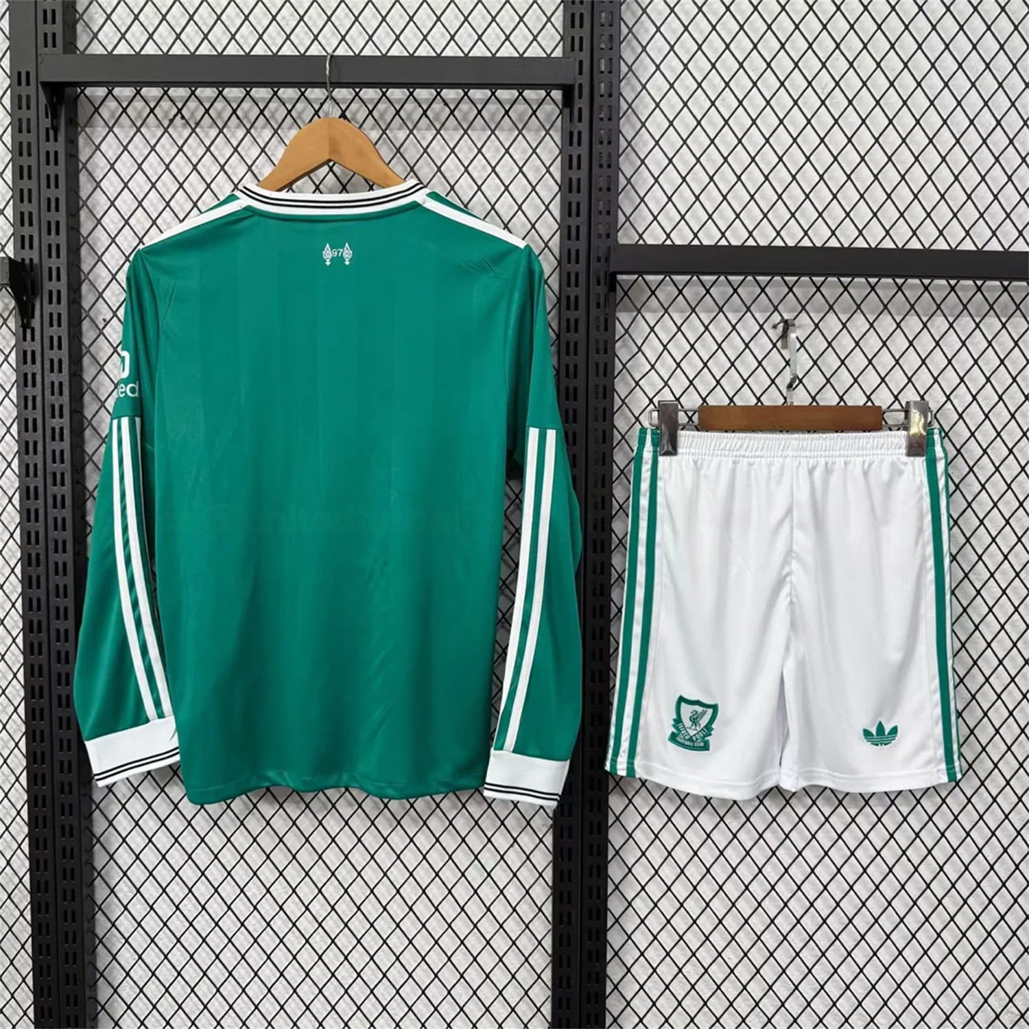 Liver.pool 25-26 Third Green Long Sleeves Kids Kit - Unitedfutballjersey