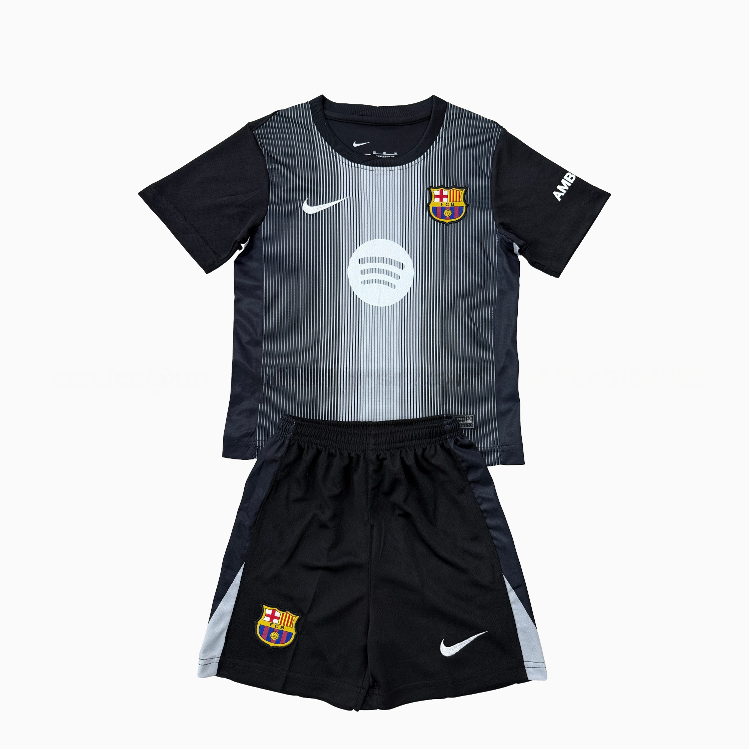 Barcelona 25-26 Black Goalkeeper Kids Kit - Unitedfutballjersey