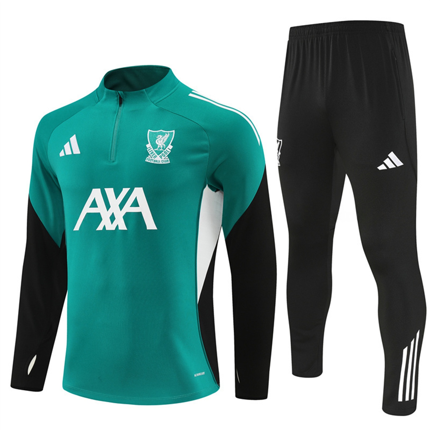 Liver.pool 25-26 Long Sleeve Training Set - Green Top & Black Pants - Unitedfutballjersey