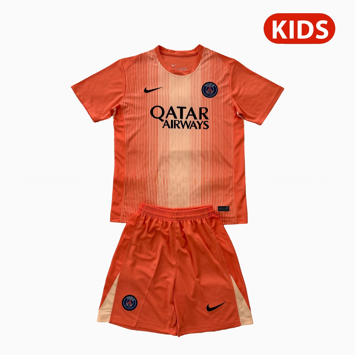 Paris Saint-Germain PSG 25-26 Orange Goalkeeper Kids Kit - Unitedfutballjersey