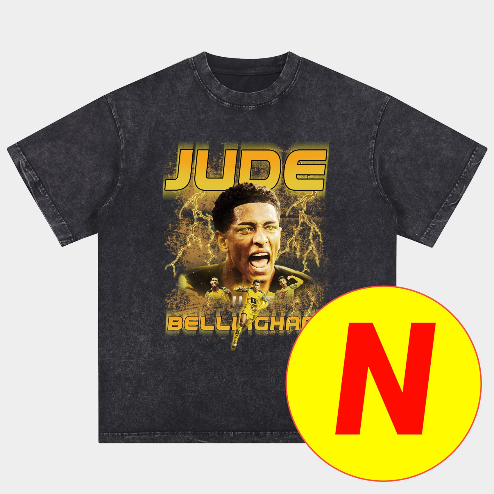 Bellingham Real Madrid England 24-25 25-26 Oversized Washed T-Shirt - Unitedfutballjersey