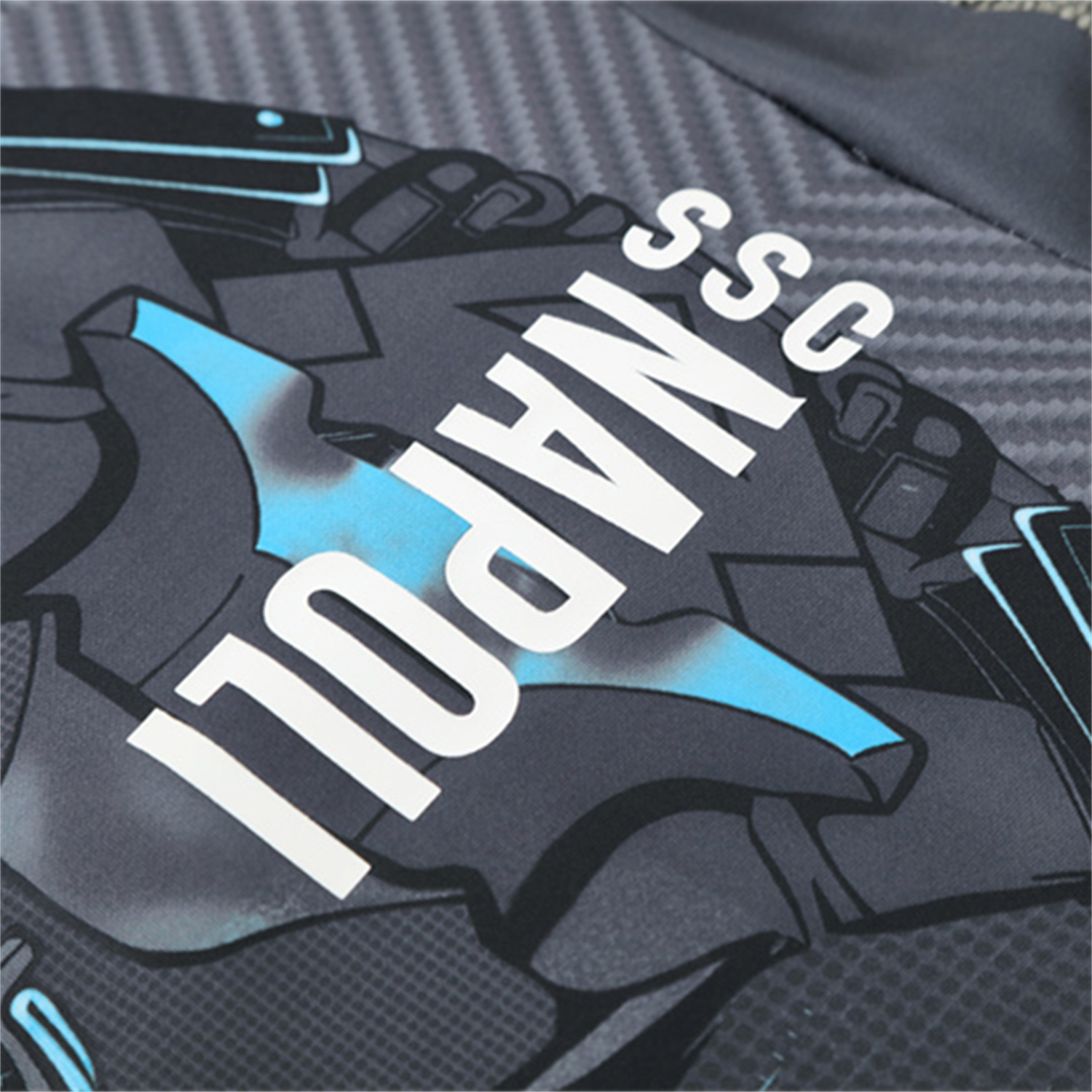 Napoli 25-26 Kids Long Sleeve Training Set - Gray Mecha Top & Black Pants - Unitedfutballjersey