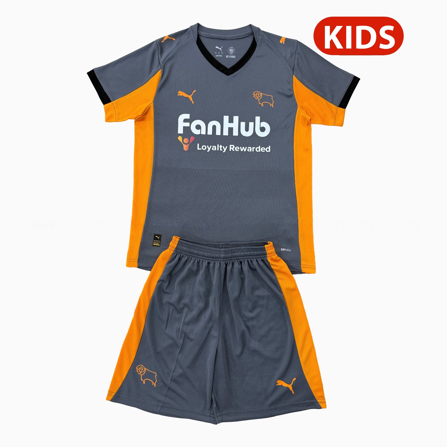 Derby County 25-26 Away Kids Kit - Unitedfutballjersey