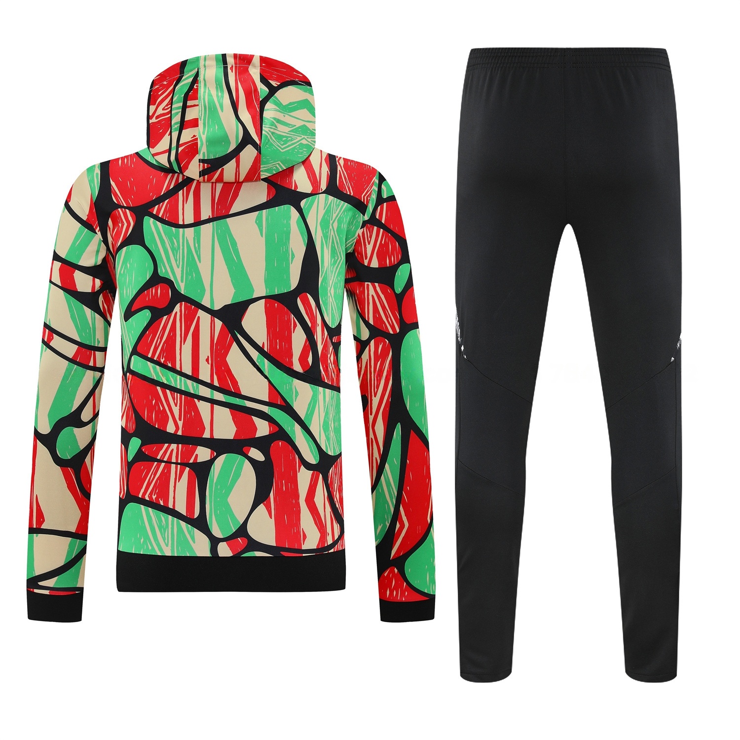 Arsenal 25-26 Training Hoodie Set - Red Green Hoodie and Black Pants - Unitedfutballjersey
