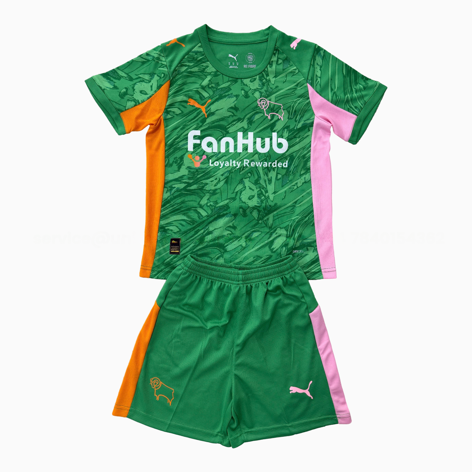 Derby County 25-26 Green Goalkeeper Men's Adult Jersey Set - Fans Version - Unitedfutballjersey