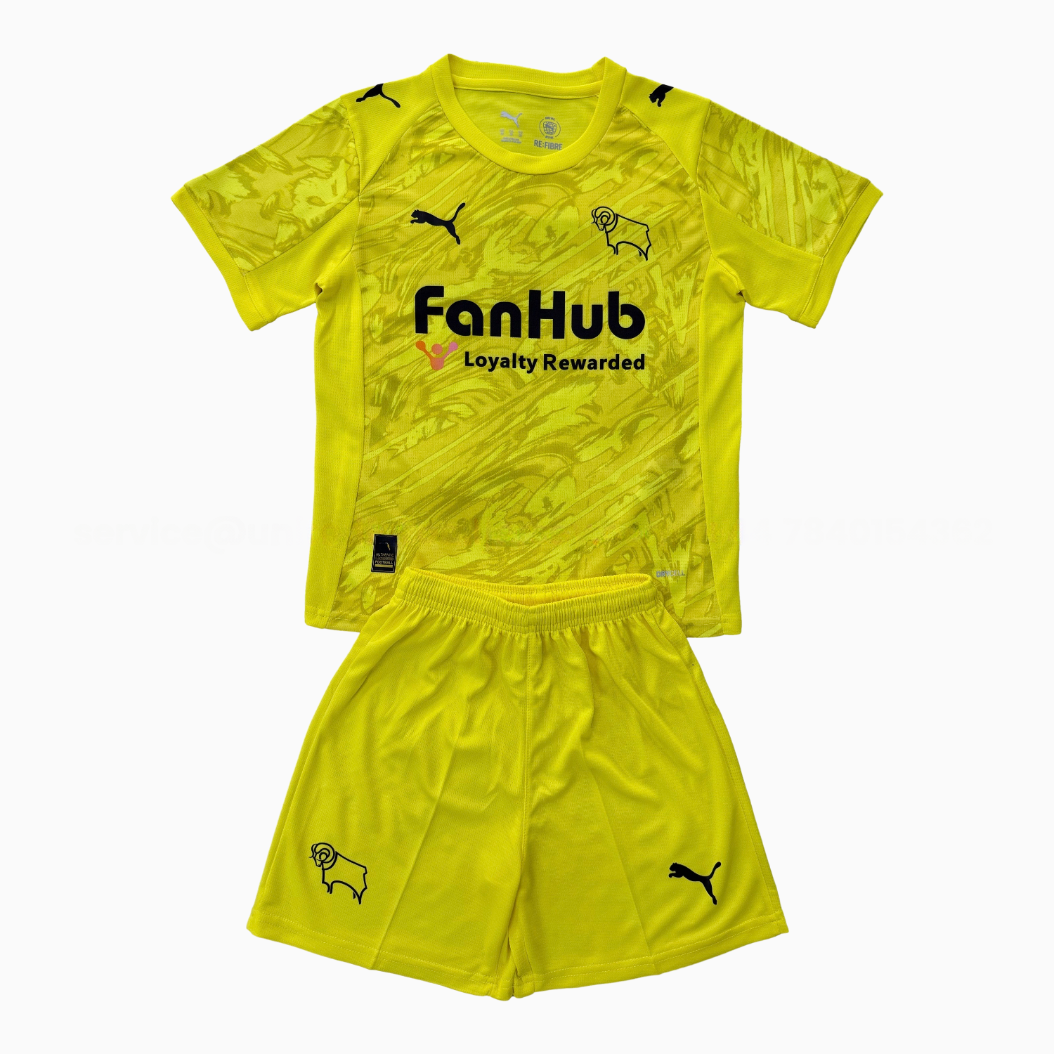 Derby County 25-26 Yellow Goalkeeper Kids Kit - Unitedfutballjersey
