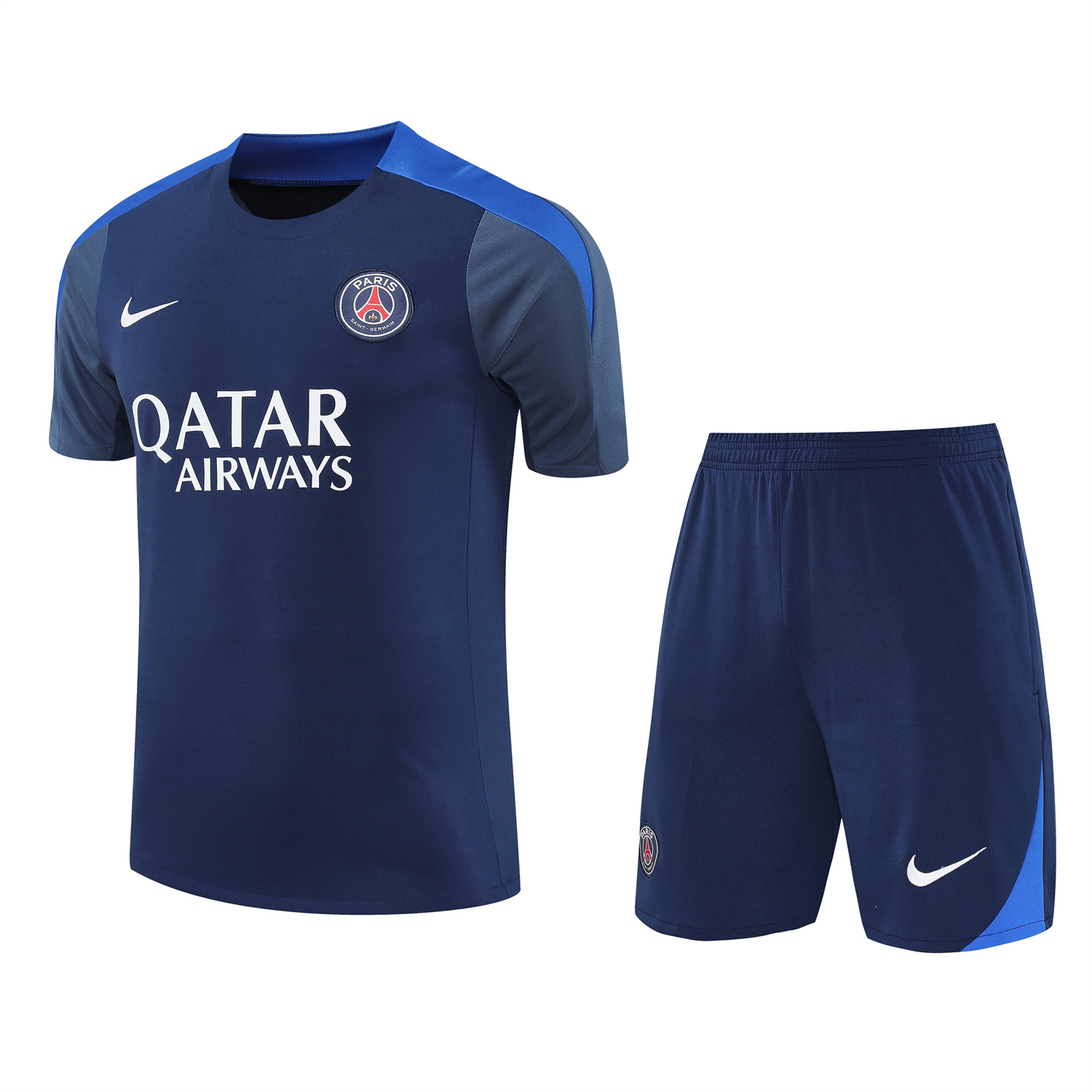 Paris Saint-Germain PSG 25-26 Short-Sleeve Training Set - Royal Blue & Royal Blue Shorts - Unitedfutballjersey