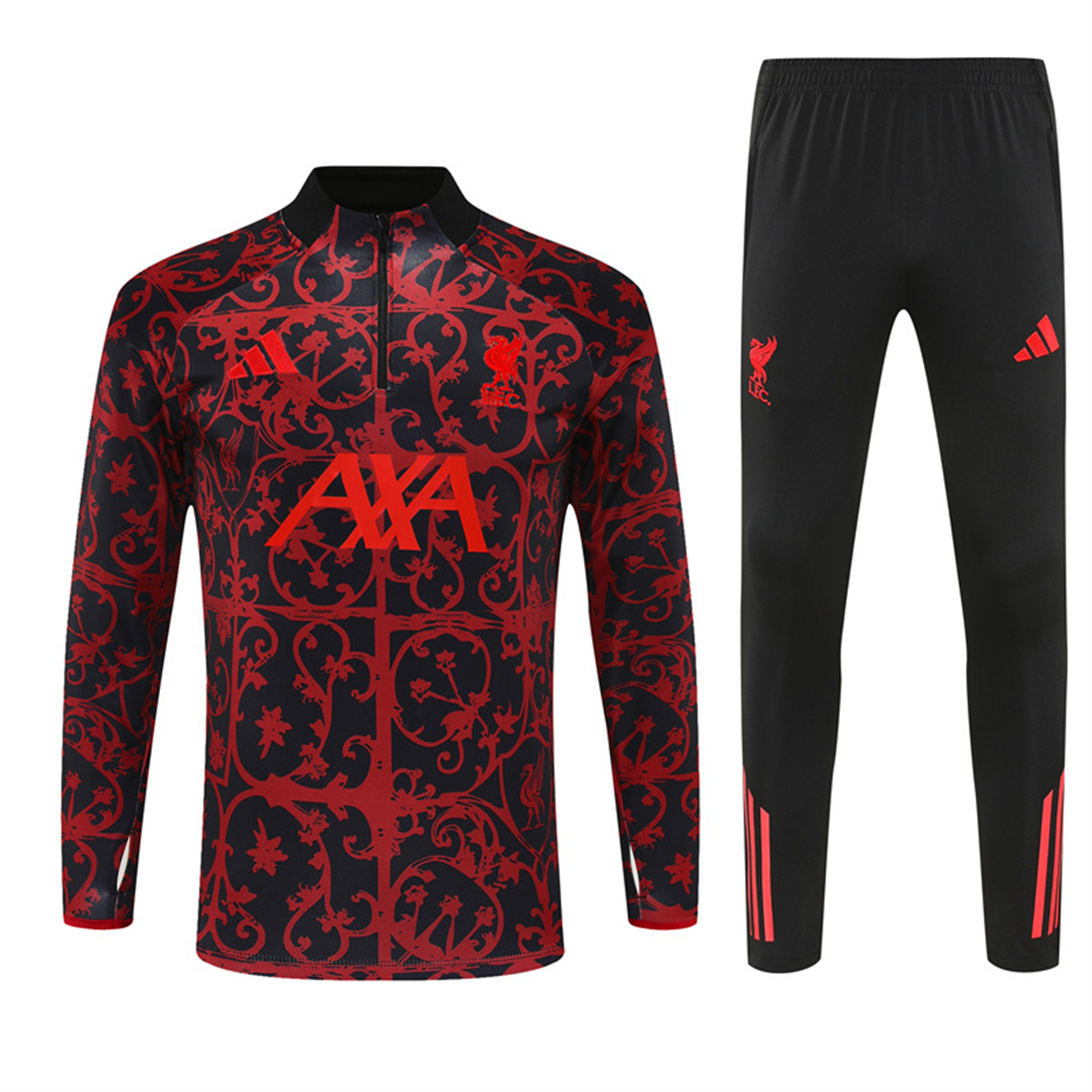 Liver.pool 25-26 Long Sleeve Training Set - Red Camouflage Top & Blsck Pants - Unitedfutballjersey