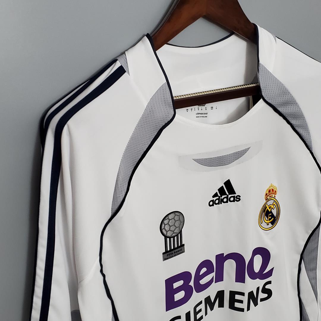 Retro Real Madrid 06-07 Home Long Sleeve Jersey - Unitedfutballjersey