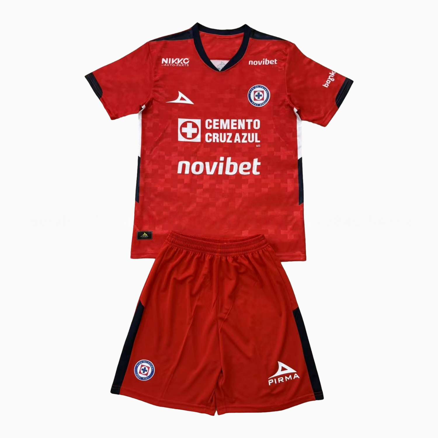 Cruz Azul 25-26 Red Goalkeeper Men's Adult Jersey Set - Fans Version - Unitedfutballjersey