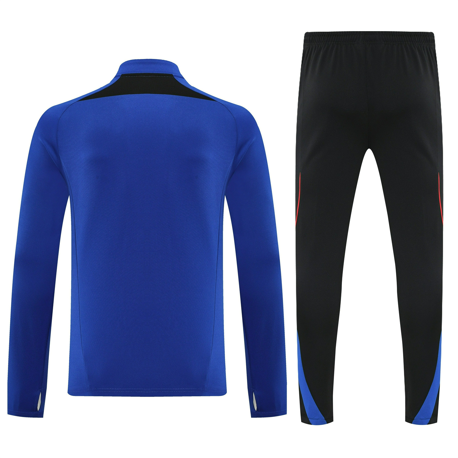 Manchester United 25-26 Long Sleeve Training Set - Blue Top and Black Pants - Unitedfutballjersey