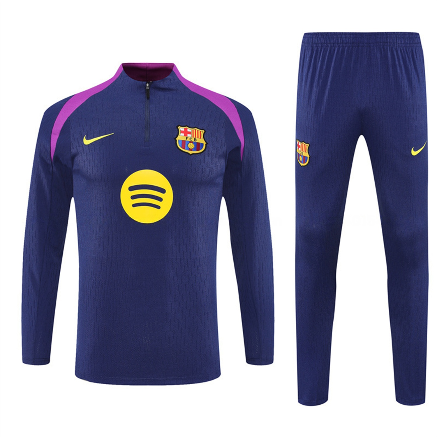 Barcelona 25-26 Long Sleeve Training Set - Royal Blue Top Yellow Sponsor & Royal Blue Pants - Unitedfutballjersey