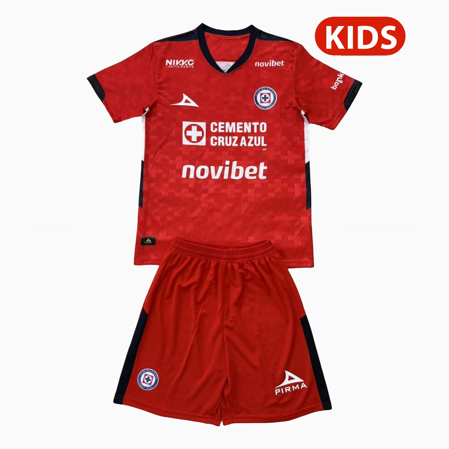 Cruz Azul 25-26 Red Goalkeeper Kids Kit - Unitedfutballjersey