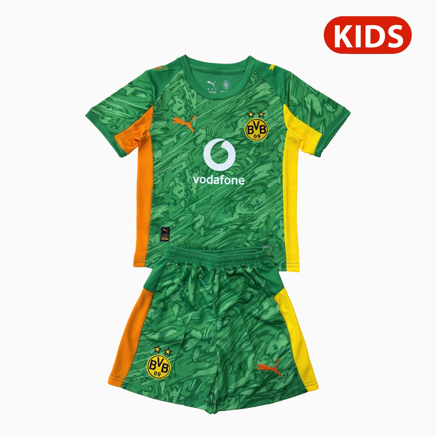 Dortmund 25-26 Green Goalkeeper Kids Kit - Unitedfutballjersey