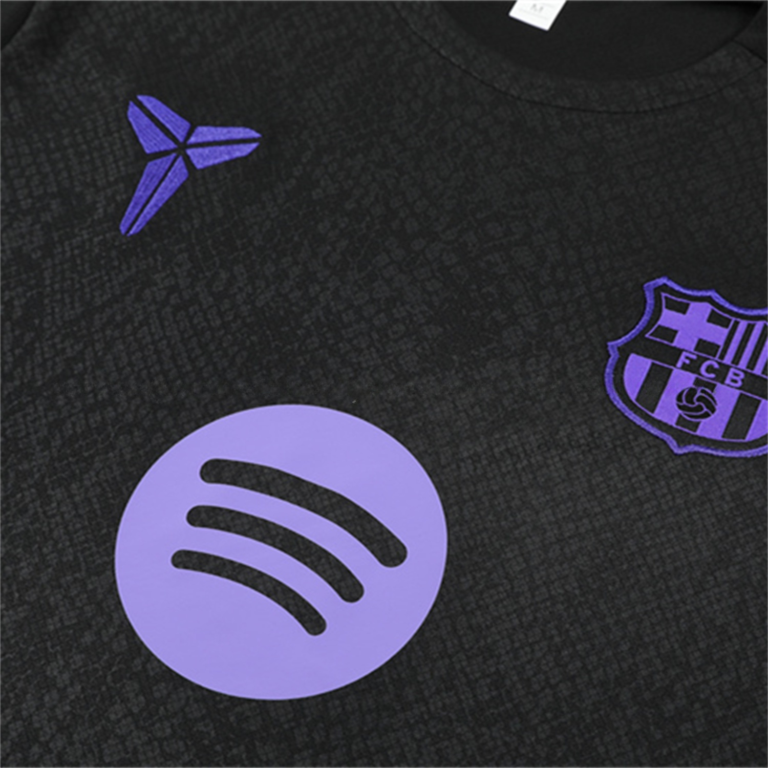 Barcelona 25-26 X KB Kids Short-Sleeve Training Set - Black Blue Top & Black Shorts - Unitedfutballjersey