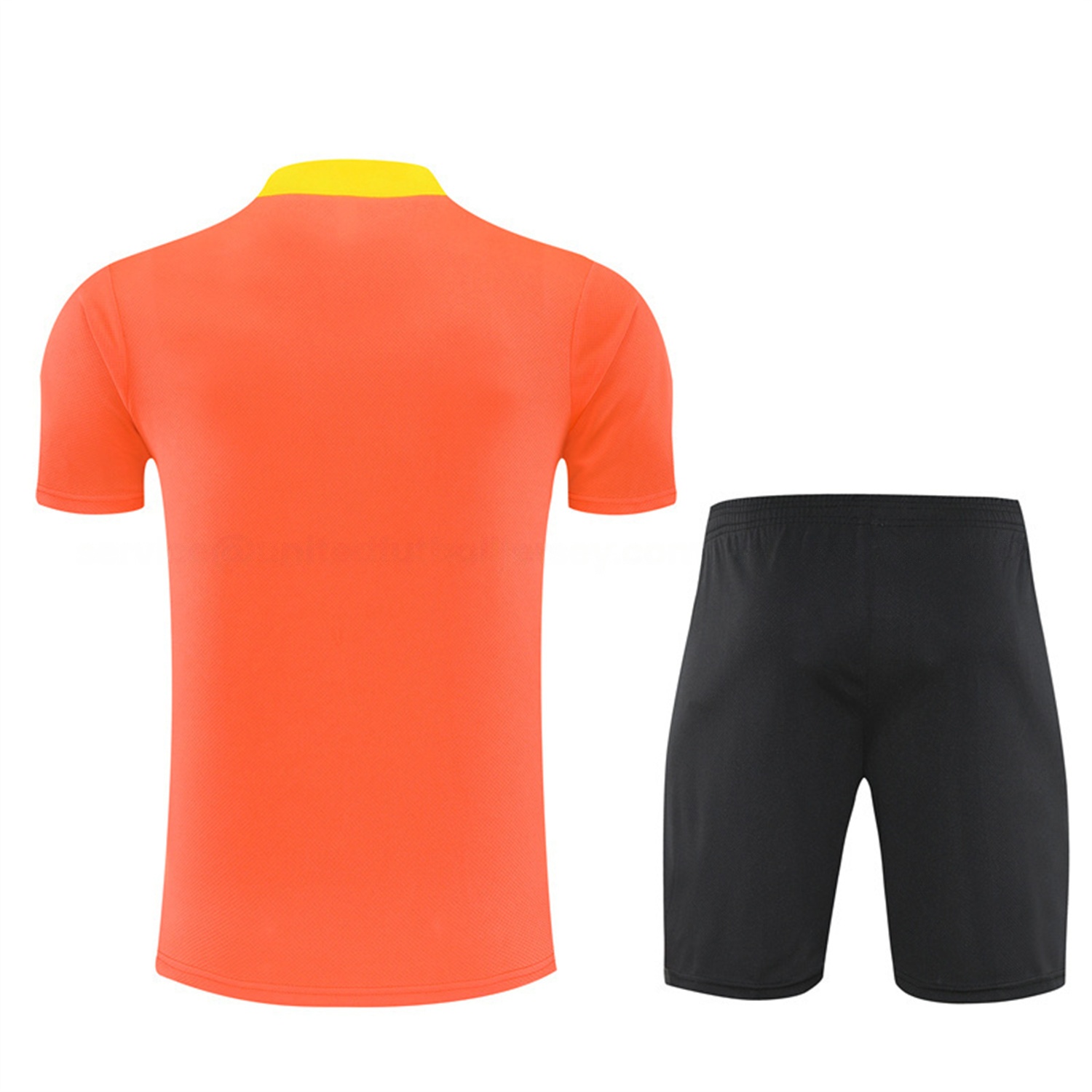 Brazil 25-26 Kids Short-Sleeve Training Set - Orange Top & Black Shorts - Unitedfutballjersey