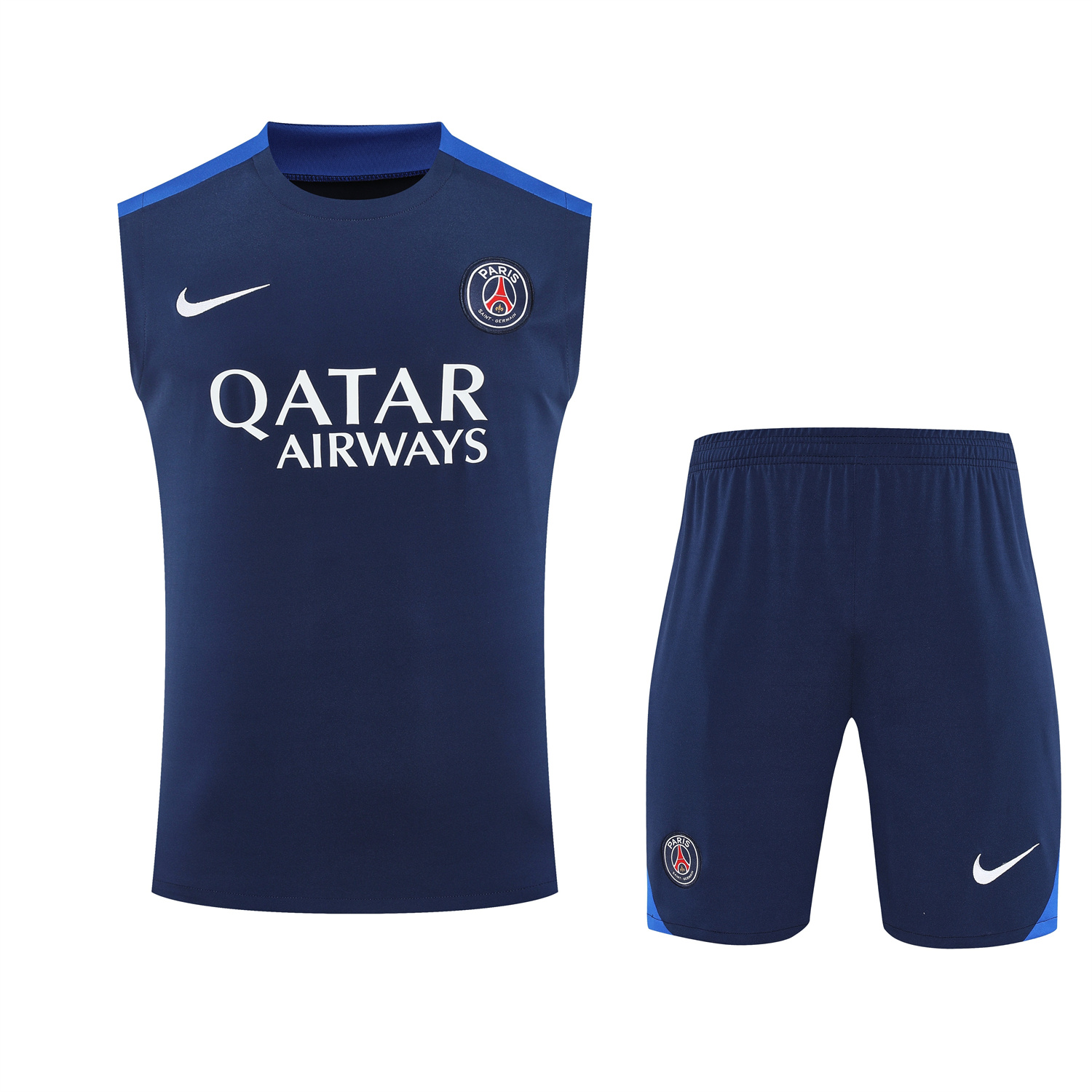 Paris Saint-Germain PSG 25-26 Vest Training Set - Royal Blue Vest & Royal Blue Shorts - Unitedfutballjersey