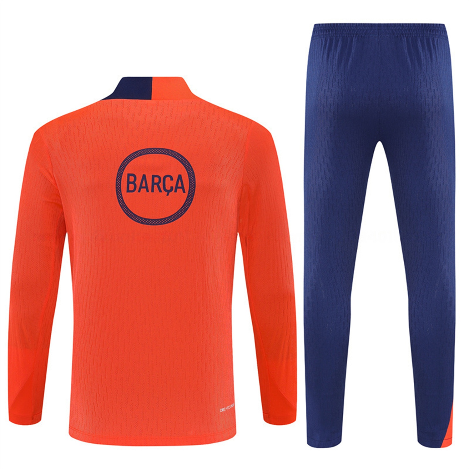 Barcelona 25-26 Long Sleeve Training Set - Orange Top Royal Blue Sponsor & Royal Blue Pants - Unitedfutballjersey