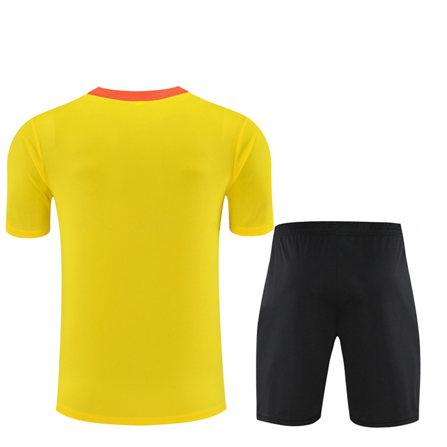 Brazil 25-26 Short-Sleeve Training Set - Yellow Top & Black Shorts - Unitedfutballjersey