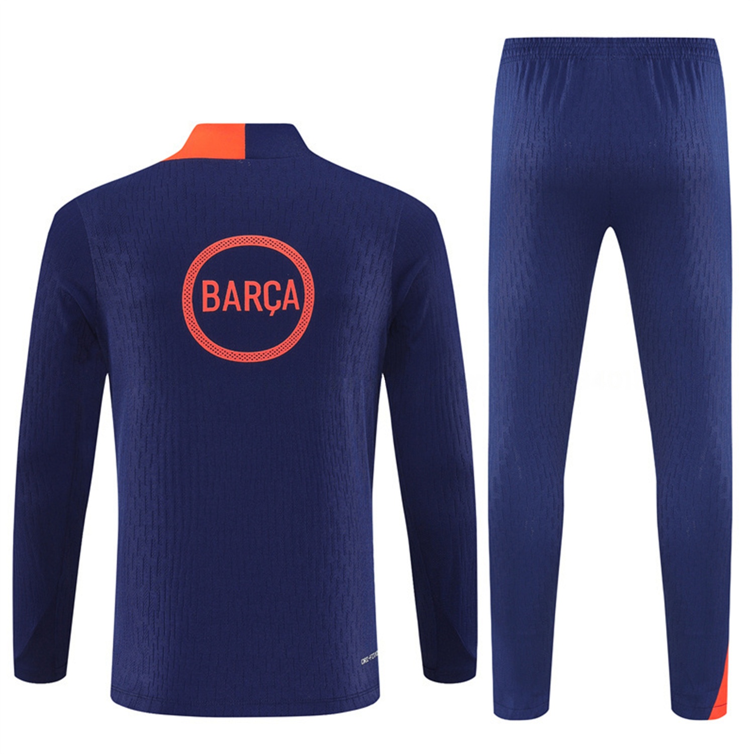 Barcelona 25-26 Kids Long Sleeve Training Set - Royal Blue Top Orange Sponsor & Royal Blue Pants - Unitedfutballjersey