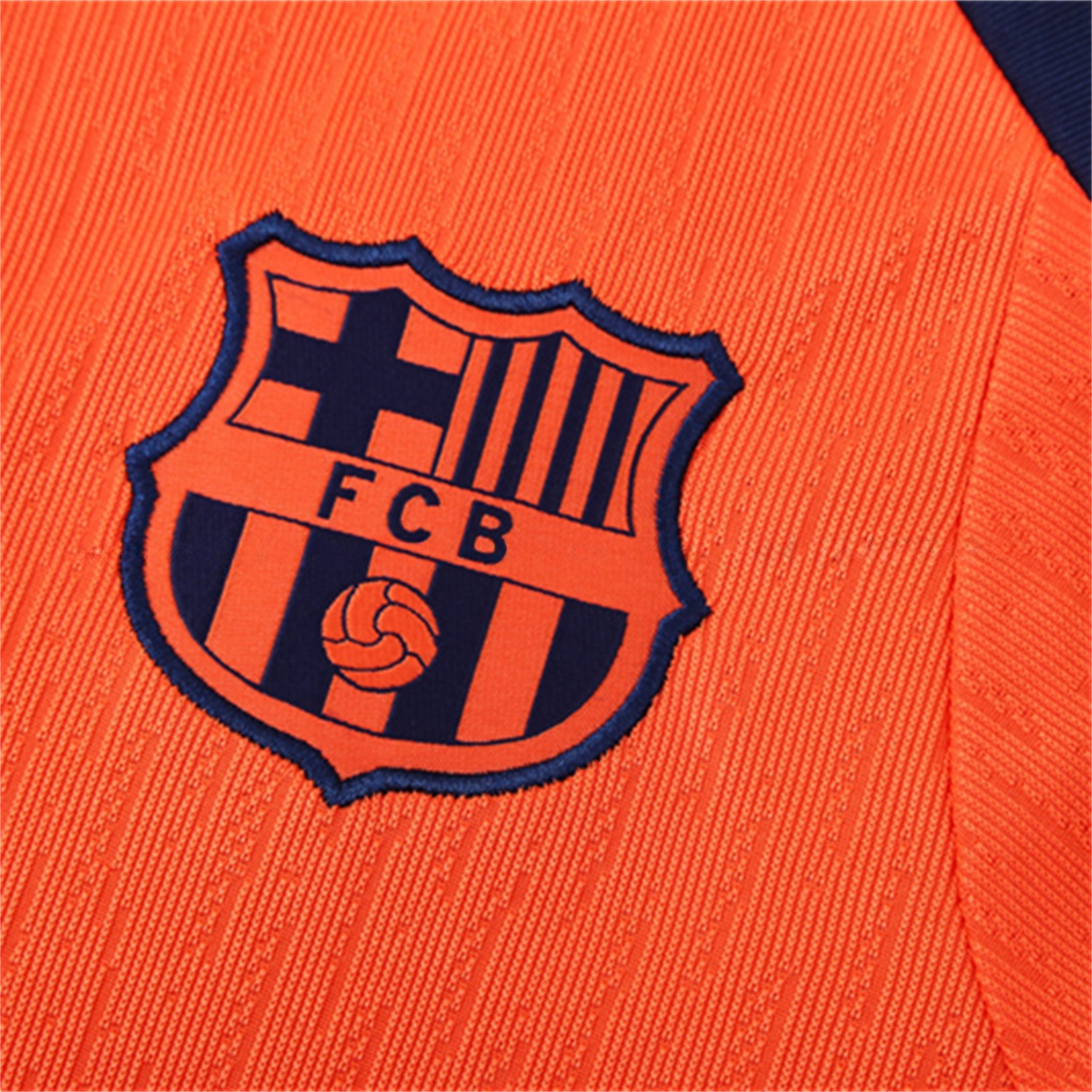 Barcelona 25-26 Long Sleeve Training Set - Orange Top Royal Blue Sponsor & Royal Blue Pants - Unitedfutballjersey