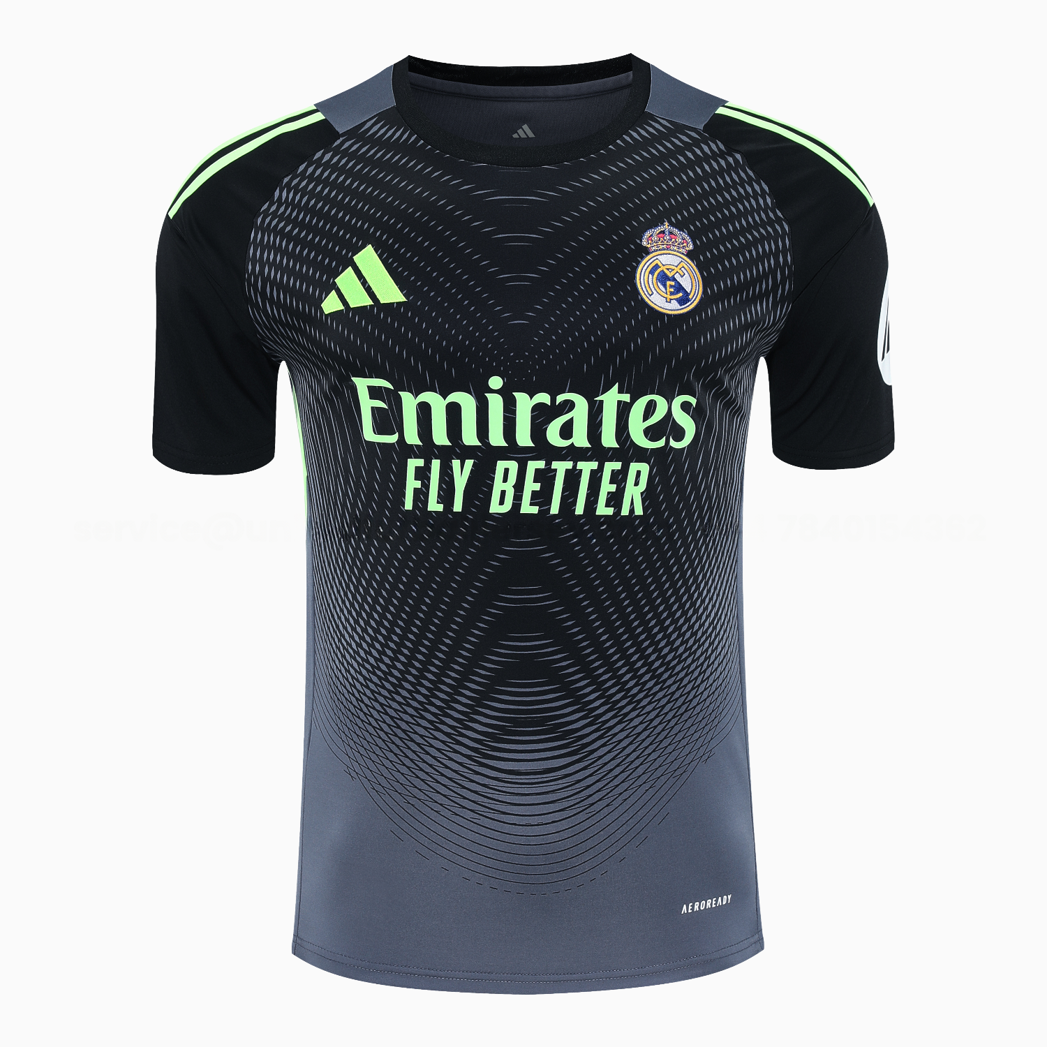 Real Madrid 25-26 Short-Sleeve Training Set - Deep Gray Top & Gray Shorts - Unitedfutballjersey