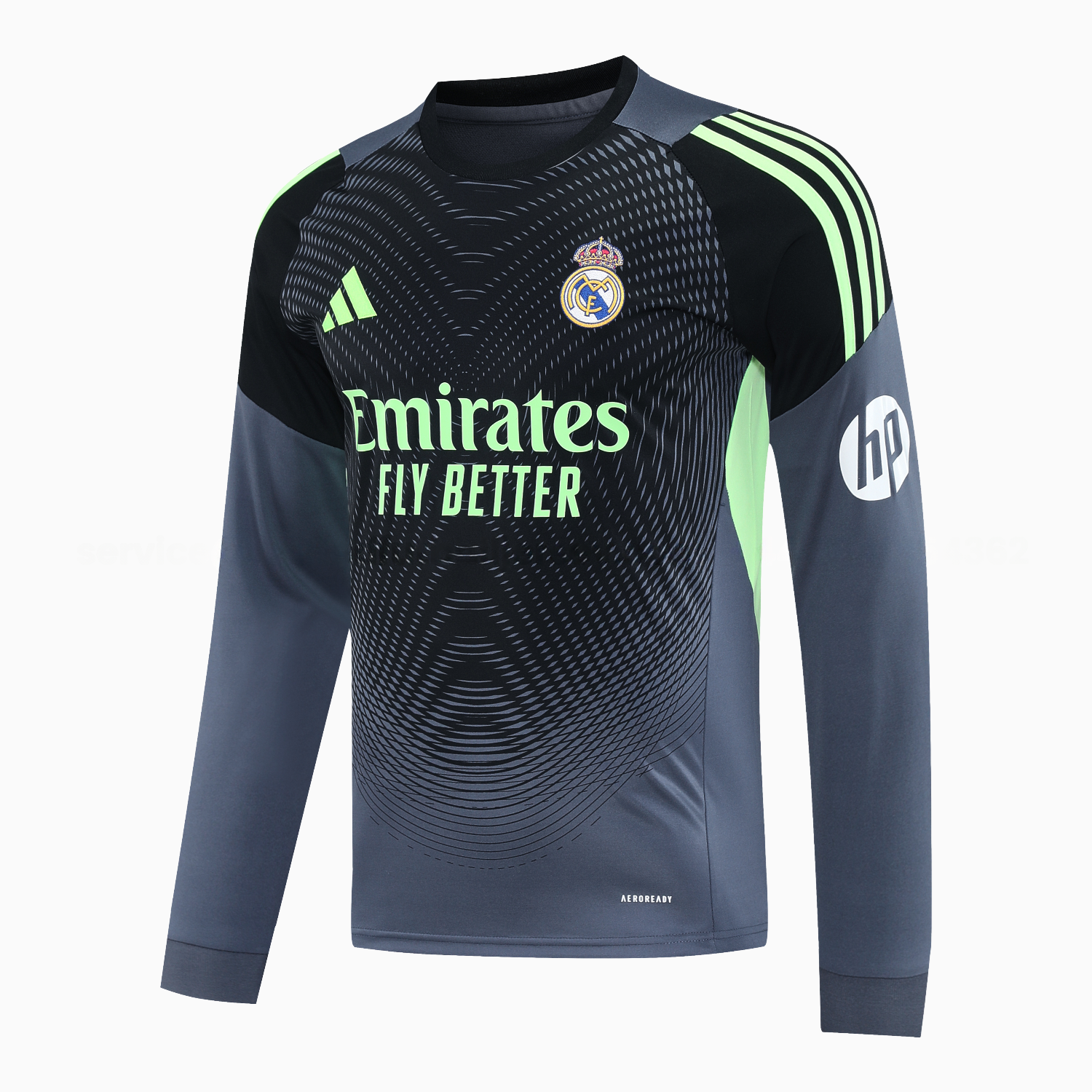 Real Madrid 25-26 Long-Sleeve Training Set - Deep Gray Top & Gray Shorts - Unitedfutballjersey