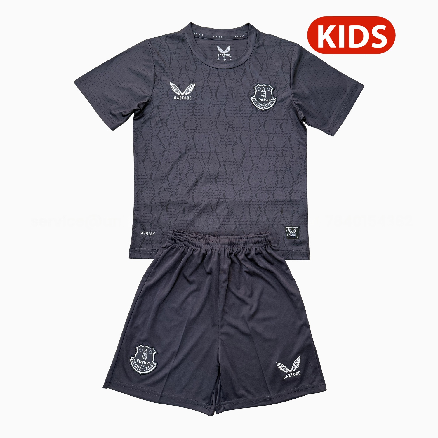 Everton 25-26 Gray Goalkeeper Kids Kit - Unitedfutballjersey